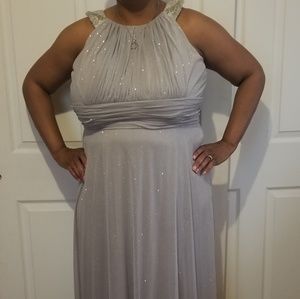 Silver evening gown